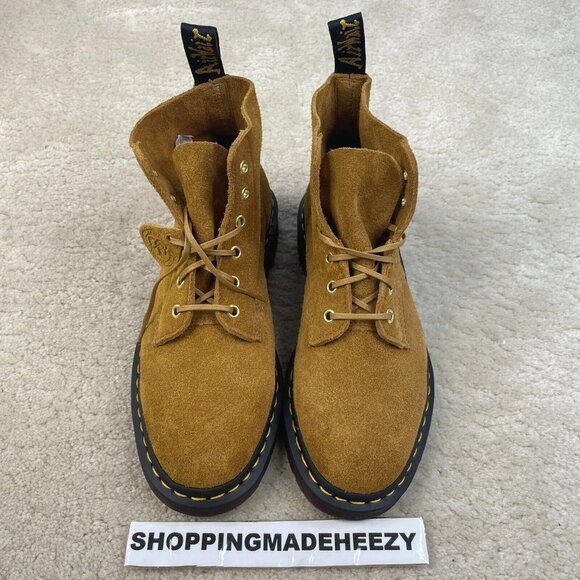 [US 8] DR DOC MARTENS 101 TAN DESERT OASIS 6-Eye Premium Nap Suede Ankle Boots - Picture 3 of 10
